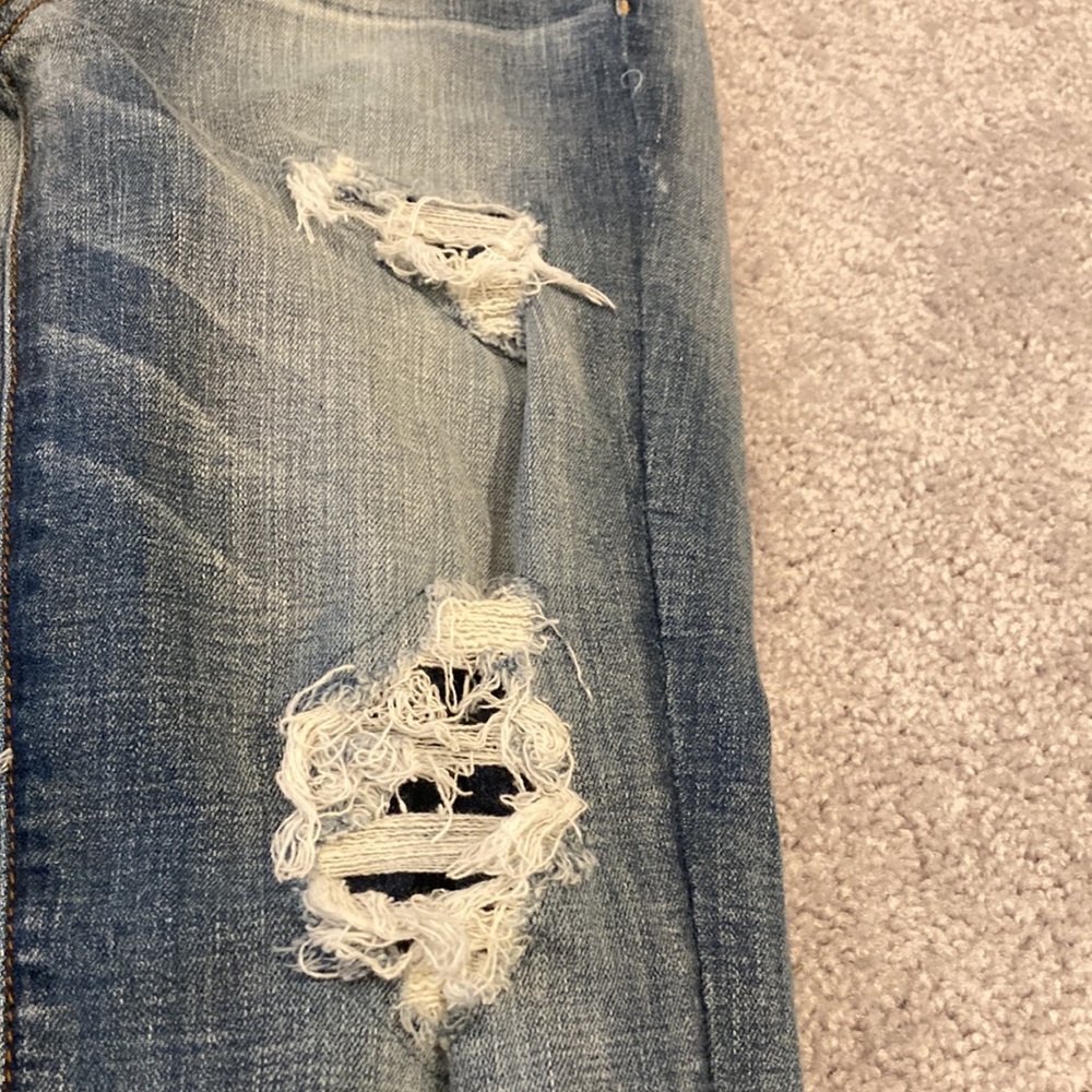 American Eagle High-Rise cropped distressed jegging style jeans 👖 size 4 - Picture 3 of 16